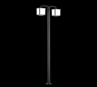 Trio Cubango 421560242 lampa zewnętrzna latarnia ogrodowa IP54 2x5W E27 antracyt / biały