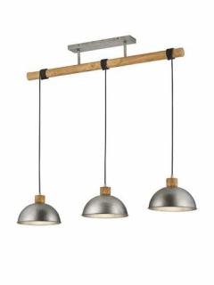 Trio Delhi 303400367 lampa wisząca zwis 3x42W E27 nikiel antyczny / brązowy