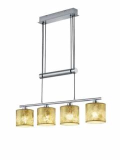 Trio Garda 305400479 lampa wisząca zwis 4x40W E14 nikiel mat / złoty