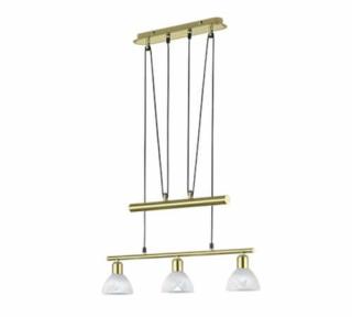 Trio Levisto 371010308 lampa wisząca zwis 3x5W E14 mosiądz mat / alabaster