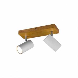 Trio Marley 812400231 plafon lampa sufitowa 2x35W GU10 biały mat/drewno