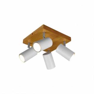 Trio Marley 812400431 plafon lampa sufitowa 4x35W GU10 biały mat/drewno