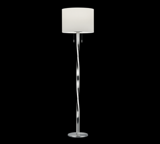 Trio Nandor 475310307 lampa stojąca podłogowa 2x7W+1x60W LED 3000K niklowa/biała