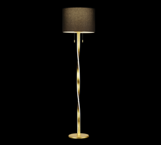 Trio Nandor 475310379 lampa stojąca podłogowa 2x7W+1x60W LED 3000K złota/czarna
