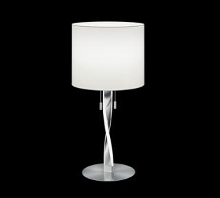 Trio Nandor 575310307 lampa stołowa lampka 2x3W+1x40W LED 3000K niklowa/biała