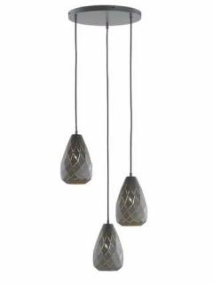 Trio Onyx 301300342 lampa wisząca zwis 3x42W E27 antracyt