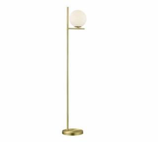 Trio Pure 402000108 lampa podłogowa stojąca 1x28W E14 mosiądz mat / biały