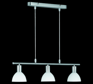 Trio RL Dallas R335110307 lampa wisząca zwis 3x40W E14 nikiel mat / biały