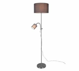 Trio RL Owen R40192007 lampa stojąca podłogowa z regulowanym spotem do czytania 1x40W E27 niklowa/szara