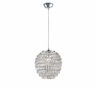 Trio RL Petty R30451906 plafon lampa sufitowa wisząca w stylu art deco stalowa krzyształy bling ananas 1x60W E27 chrom