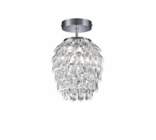 Trio RL Petty R60451006 plafon lampa sufitowa wisząca w stylu art deco stalowa krzyształy bling ananas 1x40W E14 chrom