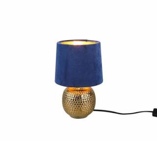Trio RL Sophia R50821012 lampa stołowa lampka nocna do sypialni kula abażurowa na biurko ceramiczna 1x40W E14 niebieska/złota - wysyłka w 24h