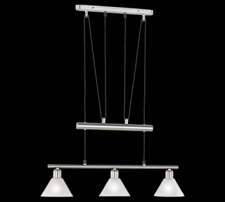 Trio Stamina 3751031-07 lampa wisząca zwis 3x40W E14 nikiel mat / biały