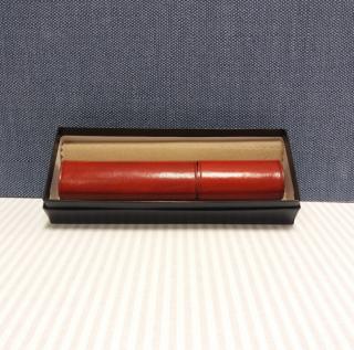 Etui skórzane na pióro/długopis owalne - rudy