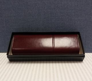 Etui skórzane na pióro i długopis - bordo