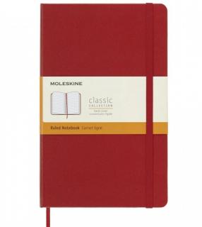 Notes Moleskine Classic 13x21 cm linia, twarda oprawa, czerwony