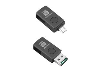 Adapter microUSB wtyk-OTG SD + USB HUB, czarny.