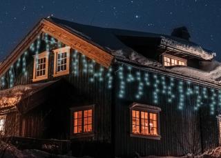 Girlanda świetlna 500 LED, 100 sopli, światło zimne białe+FLASH zimny biały
