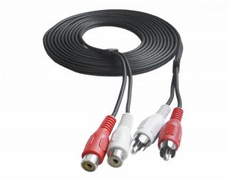 Kabel 2 wtyki RCA - 2 gniazda RCA 5m