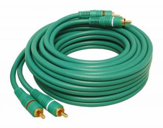 Kabel 2 wtyki RCA - 2 wtyki RCA 1.5m zielony