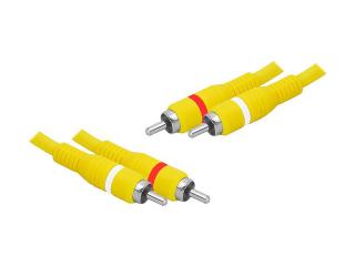 Kabel 2 wtyki RCA - 2 wtyki RCA. 1.5m żółty