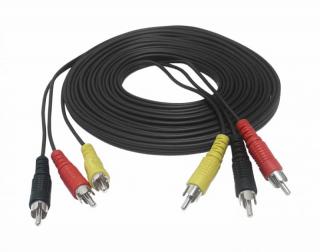 Kabel 3 wtyki RCA - 3  wtyki RCA 3m