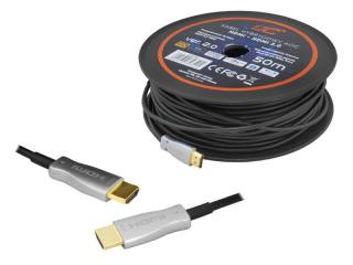 Kabel HDMI-HDMI OPTYCZNY 50m, 2.0V, 4K 60HZ, złote wtyki.