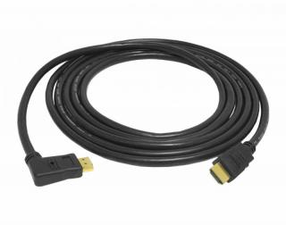 Kabel HDMI wtyk kątowo-prosty, 3m, Cu HQ.