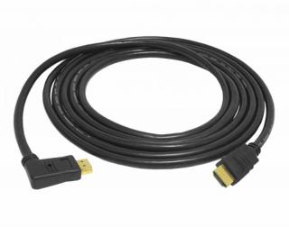 Kabel HDMI wtyk kątowy - wtyk prosty, 1,5m, Cu HQ.