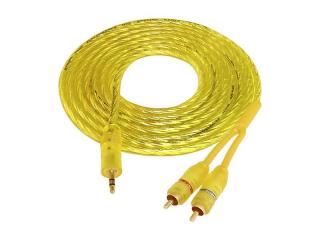 Kabel Jack 3.5 - 2 wtyki RCA żółty HQ 3m