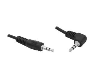 Kabel Jack 3,5mm-Jack 3,5mm, 1,5m, wtyk kątowy.