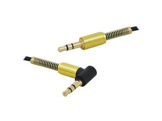 Kabel Jack 3,5mm-Jack 3,5mm wtyk kątowy, 1m.