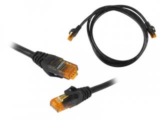 Kabel komp.sieciowy 1:1 8P8C CAT6E 1m  (patchcord) czarny.