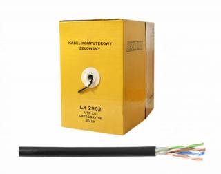 Kabel komput.-skrętka UTP CAT-5e 100%Cu+Żel czarny  (HQ)
