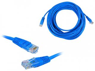 Kabel komputerowy sieciowy 1:1 8p8c, 10 m, niebieski (patchcord).