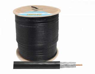 Kabel koncentryczny F660 + żel 1,1CCS+64x0.12ALU 300 m, czarny.