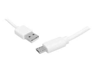 Kabel microUSB 1m, biały, Quick Charge.