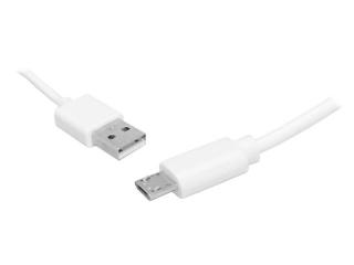 Kabel microUSB 2m, biały, Quick Charge.