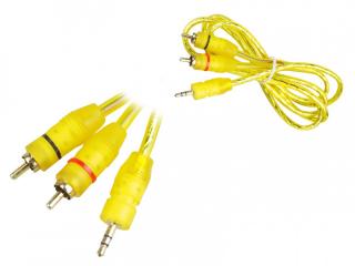 Kabel mini Jack 3.5 mm - 2 wtyki RCA, 1.5 m, żółty.