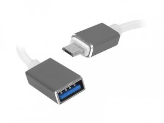 Kabel OTG: wtyk MicroUSB - gniazdo USB, 20cm.
