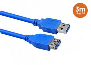 Kabel USB 3.0 wtyk A-gniazdo A 3m