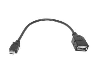 Kabel USB gniazdo A - wtyk micro USB 15cm.