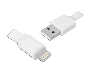 Kabel USB - iPhone 8PIN, 1 m, płaski, biały.