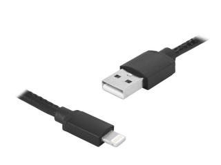 Kabel USB-IPHONE 8PIN 1m czarny, skórzany