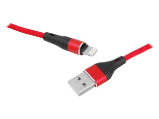 Kabel USB - IPHONE 8pin w oplocie 2m czerwony