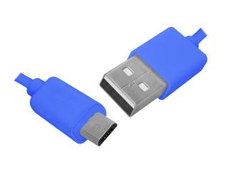 Kabel USB - microUSB, 1m, niebieski.