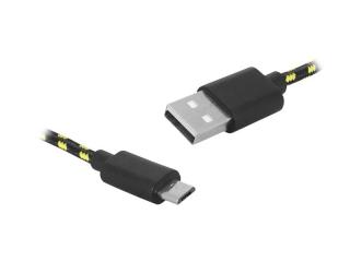 Kabel USB-microUSB 1m w oplocie czarny