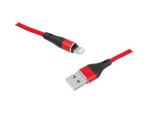 Kabel USB - microUSB 1m w oplocie czerwony