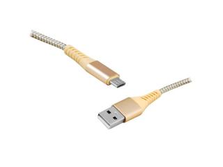Kabel USB - microUSB, 1m, złoty.