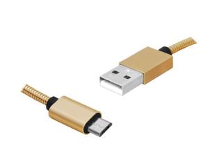 Kabel USB-microUSB 1m, złoty.